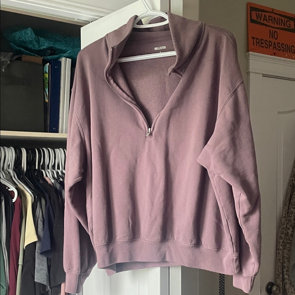 Hollister Dusty Pink Half-Zip Pullover